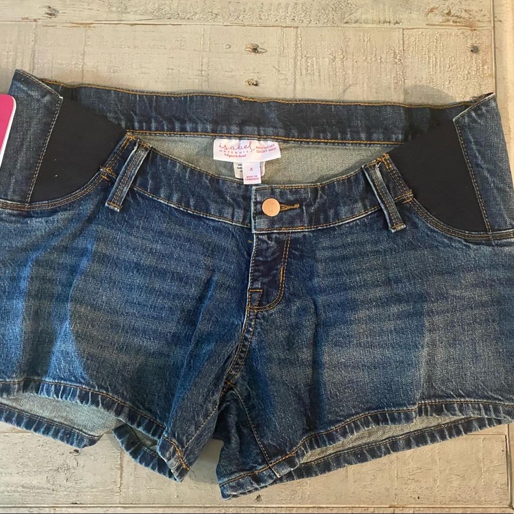 Maternity jean shorts
